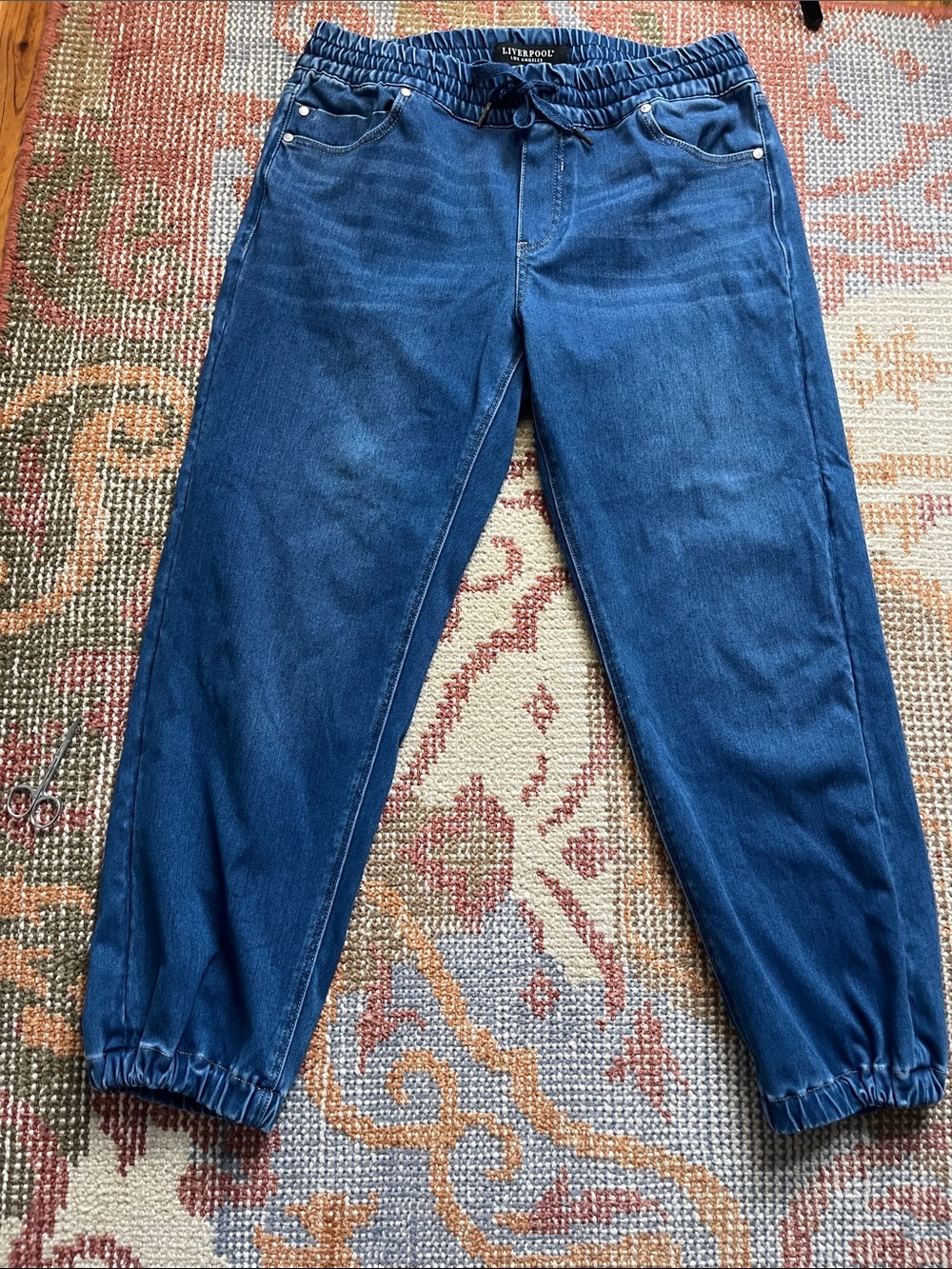Liverpool Jean Company Drawstring Jogger Pants Size Large - Picture 1 of 9